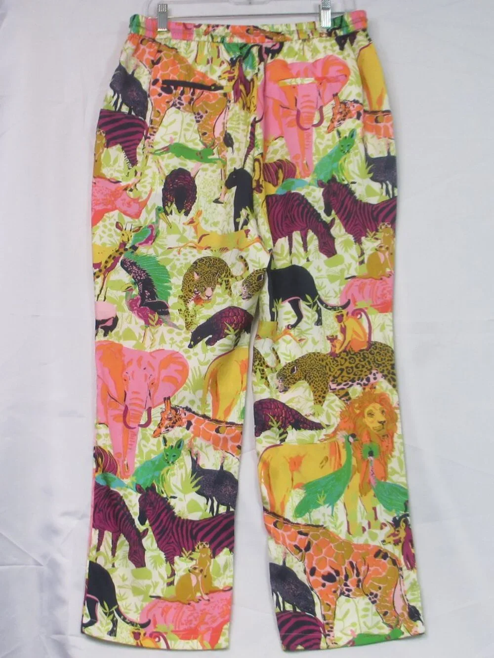 J.CREW Ratti Vibrant Exotic Safari Animal Print Silky Trousers Pants Woman Sz 12
